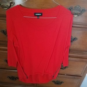 EXPRESS Red Sweater w/front zippers Size Sm